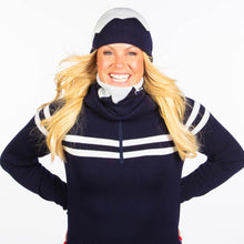  Mountain Range Merino Snood - Navy White